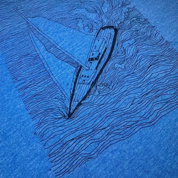 Blade and Blue San Francisco Single Stitch Sailboat and Waves Graphic Tee Medium - Picture 5 of 8